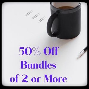 50% off Bundles of 2 or more totaling 50$